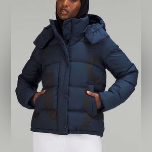 Lululemon Wunder Puff Jacket Goose‎ Down Wordmark True Navy sz12